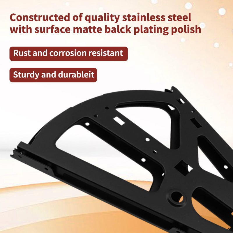 Antrader 1 Pair of 2 Layers Stainless Steel Drawer Hinges Cabinet Flip Frame Shoes Turing Rack Replacement Fittings for Kitchen Living Room Porch, Matte Black - Image 4